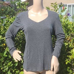 Grace Gray Long Sleeve Top